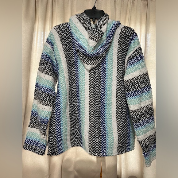 Earth Rags Baja Mexican Hoodie in Pistachio Size Large - Picture 6 of 10